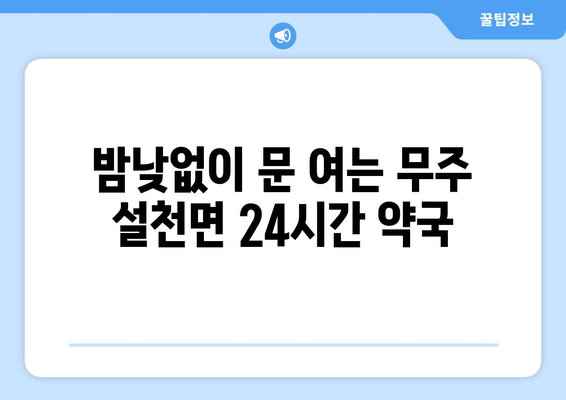 전라북도 무주군 설천면 24시간 토요일 일요일 휴일 공휴일 야간 약국