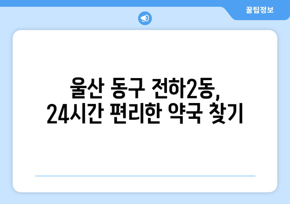 울산시 동구 전하2동 24시간 토요일 일요일 휴일 공휴일 야간 약국