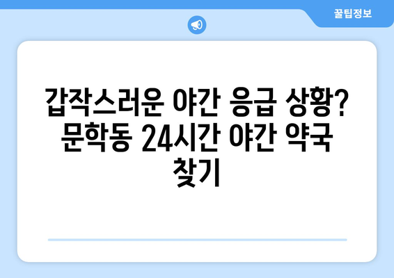 인천시 미추홀구 문학동 24시간 토요일 일요일 휴일 공휴일 야간 약국