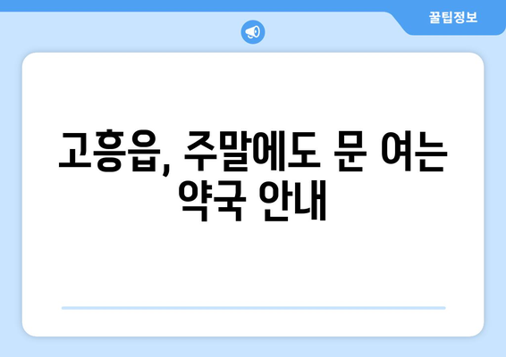 전라남도 고흥군 고흥읍 24시간 토요일 일요일 휴일 공휴일 야간 약국