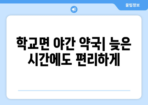 전라남도 함평군 학교면 24시간 토요일 일요일 휴일 공휴일 야간 약국