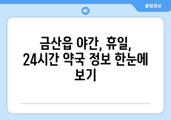 충청남도 금산군 금산읍 24시간 토요일 일요일 휴일 공휴일 야간 약국