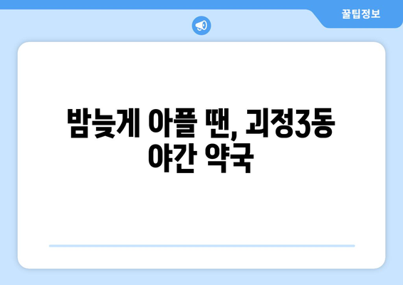 부산시 사하구 괴정3동 24시간 토요일 일요일 휴일 공휴일 야간 약국