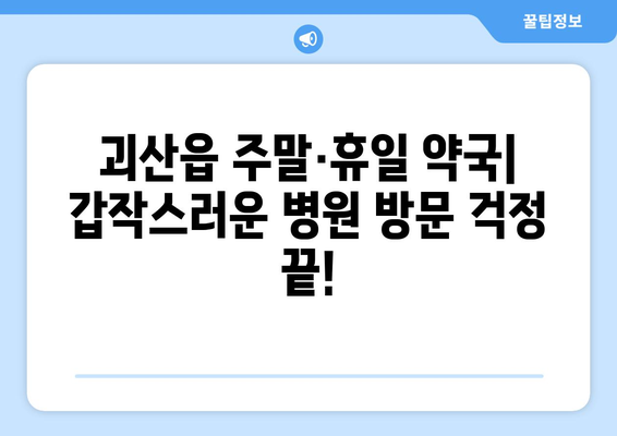 충청북도 괴산군 괴산읍 24시간 토요일 일요일 휴일 공휴일 야간 약국