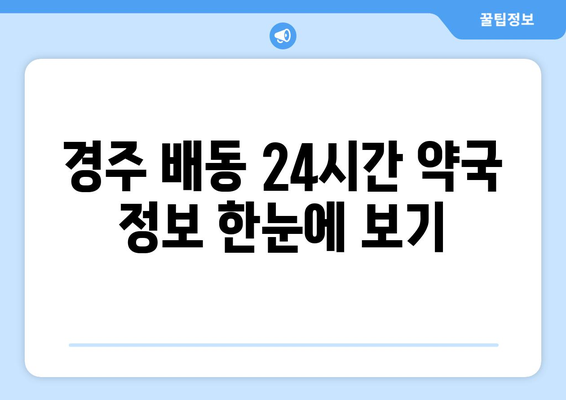 경상북도 경주시 배동 24시간 토요일 일요일 휴일 공휴일 야간 약국