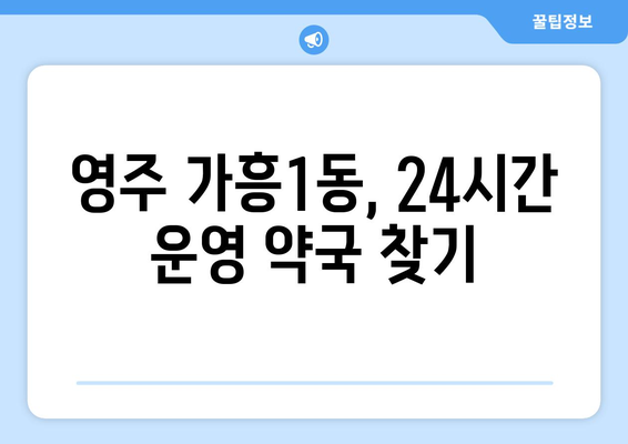 경상북도 영주시 가흥1동 24시간 토요일 일요일 휴일 공휴일 야간 약국