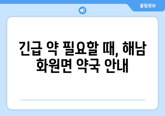 전라남도 해남군 화원면 24시간 토요일 일요일 휴일 공휴일 야간 약국