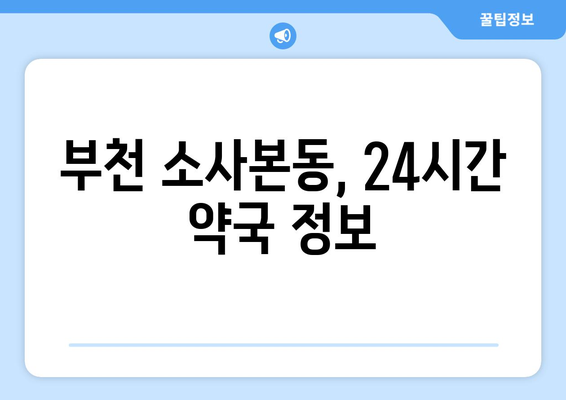 경기도 부천시 소사본동 24시간 토요일 일요일 휴일 공휴일 야간 약국