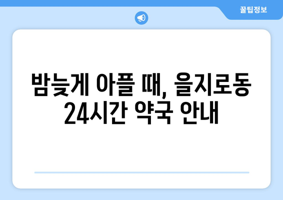 서울시 중구 을지로동 24시간 토요일 일요일 휴일 공휴일 야간 약국