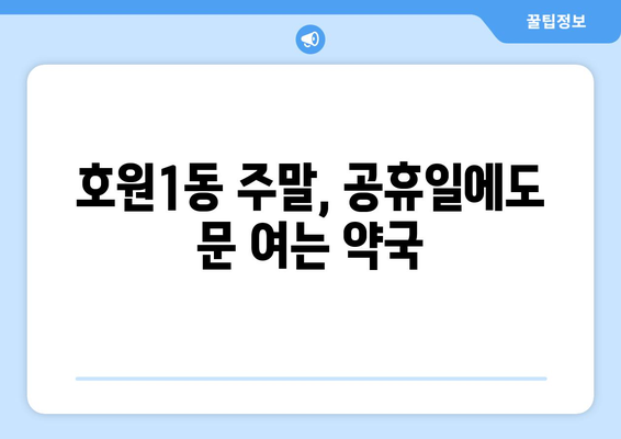 경기도 의정부시 호원1동 24시간 토요일 일요일 휴일 공휴일 야간 약국