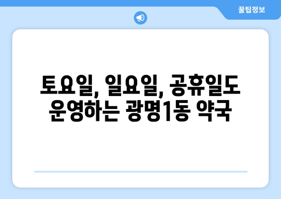 경기도 광명시 광명1동 24시간 토요일 일요일 휴일 공휴일 야간 약국