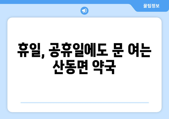 전라남도 구례군 산동면 24시간 토요일 일요일 휴일 공휴일 야간 약국