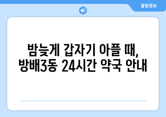 서울시 서초구 방배3동 24시간 토요일 일요일 휴일 공휴일 야간 약국