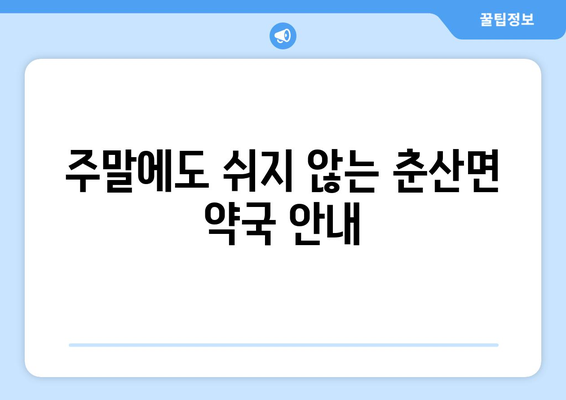 경상북도 의성군 춘산면 24시간 토요일 일요일 휴일 공휴일 야간 약국