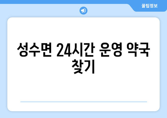 전라북도 임실군 성수면 24시간 토요일 일요일 휴일 공휴일 야간 약국