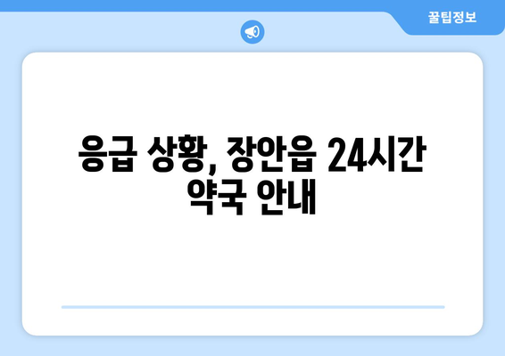 부산시 기장군 장안읍 24시간 토요일 일요일 휴일 공휴일 야간 약국