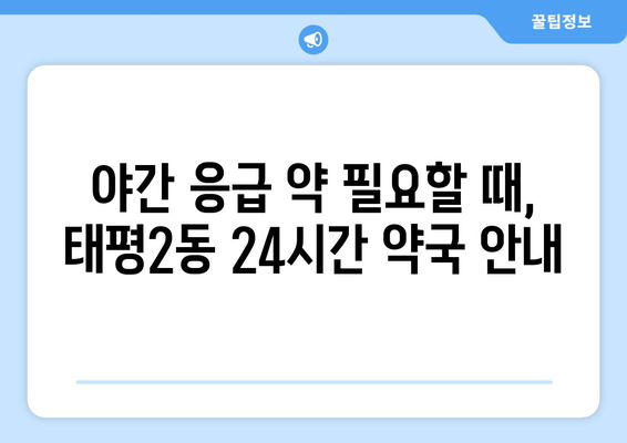 대전시 중구 태평2동 24시간 토요일 일요일 휴일 공휴일 야간 약국