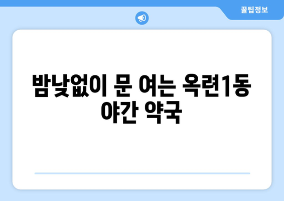 인천시 연수구 옥련1동 24시간 토요일 일요일 휴일 공휴일 야간 약국