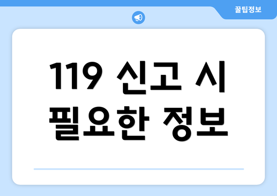 119 신고 시 필요한 정보