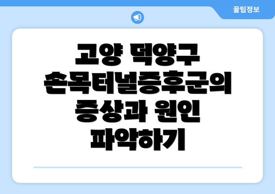 고양 덕양구 손목터널증후군의 증상과 원인 파악하기