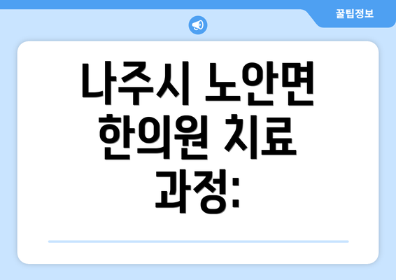 나주시 노안면 한의원 치료 과정: