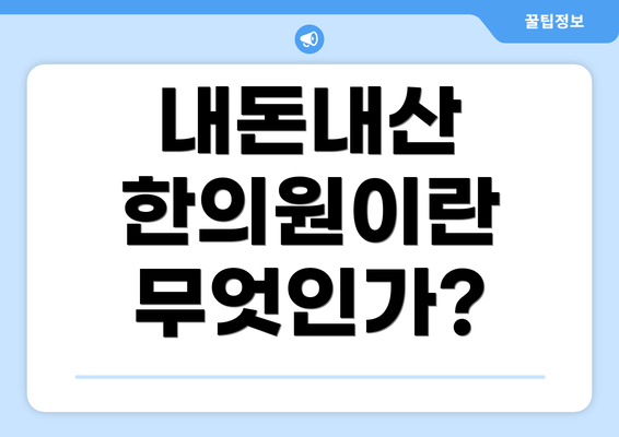 내돈내산 한의원이란 무엇인가?