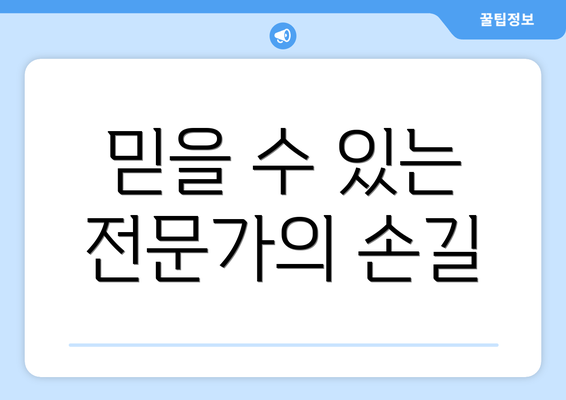 믿을 수 있는 전문가의 손길