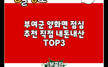 부여군 양화면 점심 추천 직접 내돈내산 TOP3