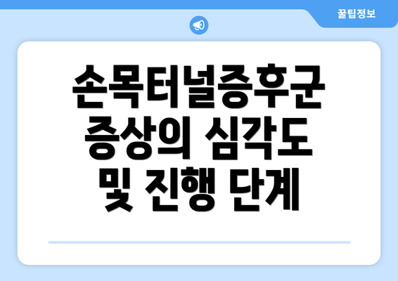 손목터널증후군 증상의 심각도 및 진행 단계