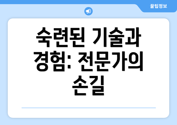 숙련된 기술과 경험: 전문가의 손길