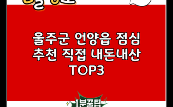 울주군 언양읍 점심 추천 직접 내돈내산 TOP3