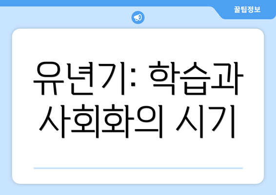 유년기: 학습과 사회화의 시기