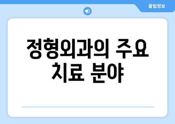 정형외과의 주요 치료 분야