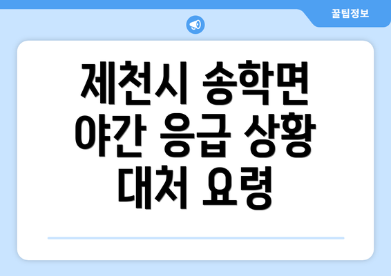 제천시 송학면 야간 응급 상황 대처 요령