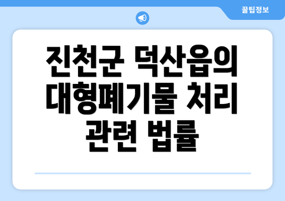 진천군 덕산읍의 대형폐기물 처리 관련 법률