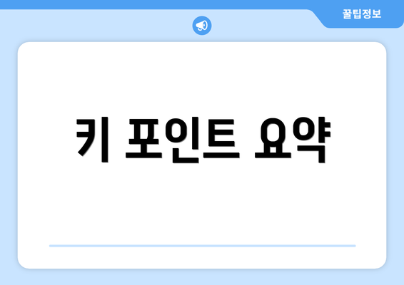 키 포인트 요약