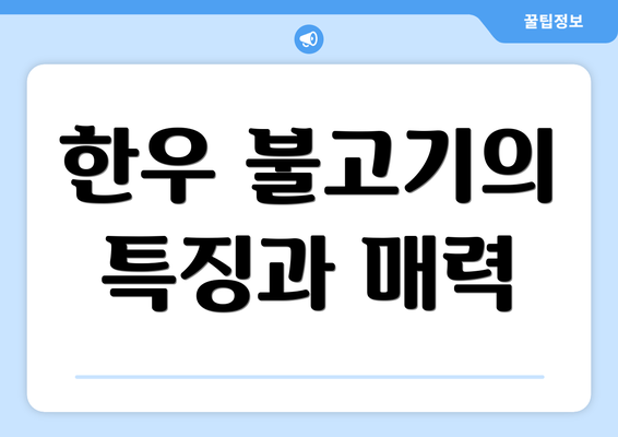 한우 불고기의 특징과 매력