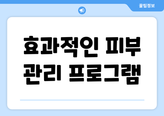 효과적인 피부 관리 프로그램